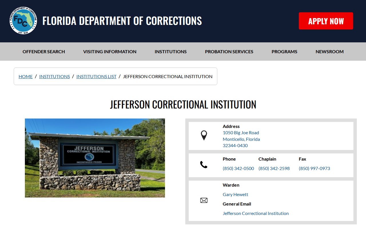 Avon Park Correctional Institution FDC release and offender record listing