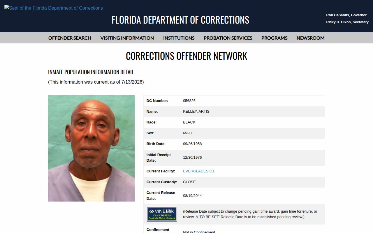 FDC Current Release Date for a Highlands County inmate release-date lookup